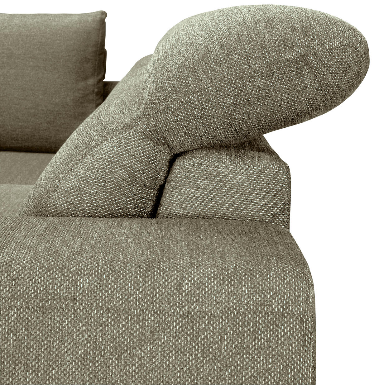 ECKSOFA Olivgrün Chenille  - Schwarz/Olivgrün, KONVENTIONELL, Textil/Metall (185/266cm) - Carryhome
