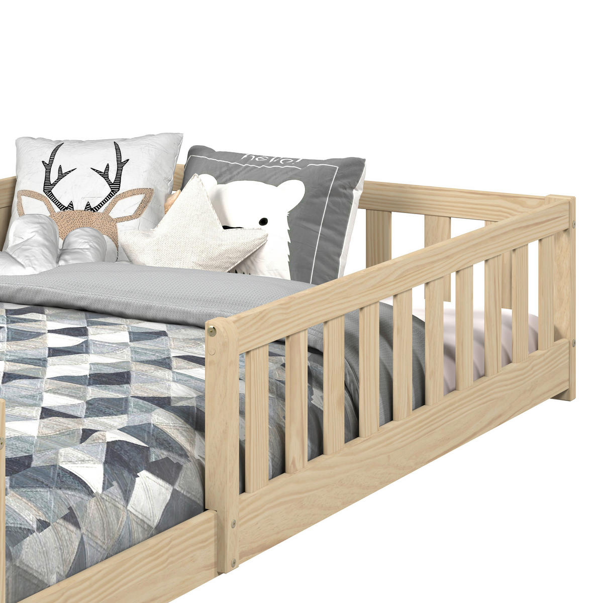 BODENBETT. 120/200 cm  in Naturfarben  - Naturfarben, MODERN, Holz/Holzwerkstoff (120/200cm) - P & B