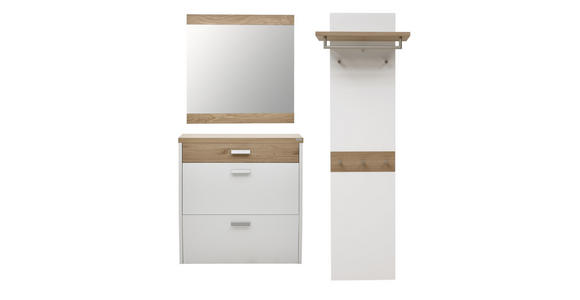 GARDEROBE 3-teilig in 170/200/32 cm - Eichefarben/Weiß, Design, Holz/Holzwerkstoff (170/200/32cm) - Dieter Knoll