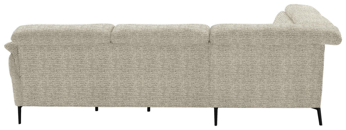 ECKSOFA in Struktur Beige  235/275 cm  - Beige/Schwarz, MODERN, Textil/Metall (235/275cm) - Cantus
