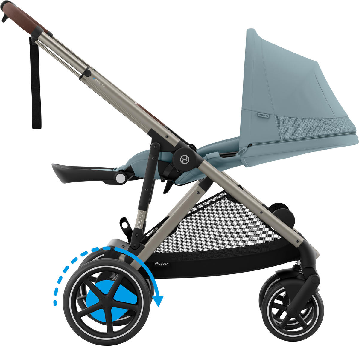 KINDERWAGEN E-GAZELLE S  - Taupe/Hellblau, Basics, Kunststoff/Metall (94.5/66/100cm) - Cybex