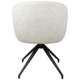 ARMLEHNSTUHL  Sitzfläche 360° drehbar, automatische Rückholfunktion Leinenoptik  - Beige/Schwarz, Design, Holz/Textil (61/84/62cm) - Valnatura
