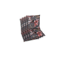 SESSELAUFLAGENSET in Anthrazit, Braun, Rosa Blätter  - Anthrazit/Braun, Basics, Textil (50/7/100cm)