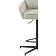 BARHOCKER Leinenoptik Schwarz, Beige Eisen Sitzfläche 360° drehbar, Stoffauswahl  - Taupe/Beige, Design, Textil/Metall (58/103-123/61cm) - Novel