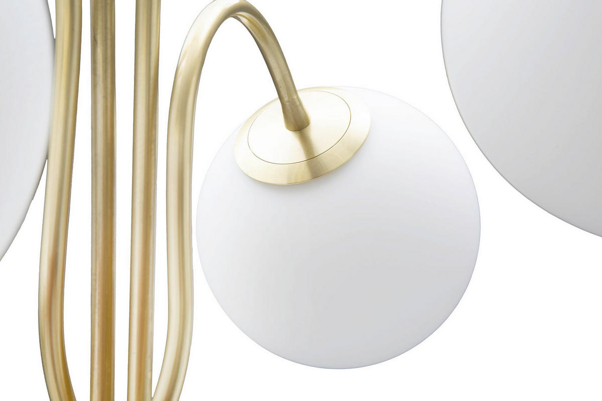 STEHLEUCHTE 54/54/176 cm  - Goldfarben/Weiß, Trend, Glas/Metall (54/54/176cm) - Mauro Ferretti