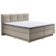 BOXSPRINGBETT 160/200 cm  in Naturfarben  - Schwarz/Naturfarben, KONVENTIONELL, Kunststoff/Textil (160/200cm) - Carryhome