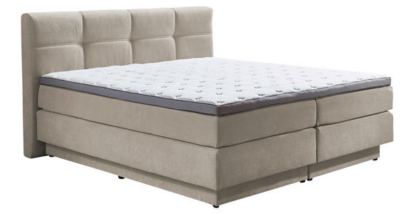 BOXSPRINGBETT 160/200 cm  in Naturfarben  - Schwarz/Naturfarben, KONVENTIONELL, Kunststoff/Textil (160/200cm) - Carryhome