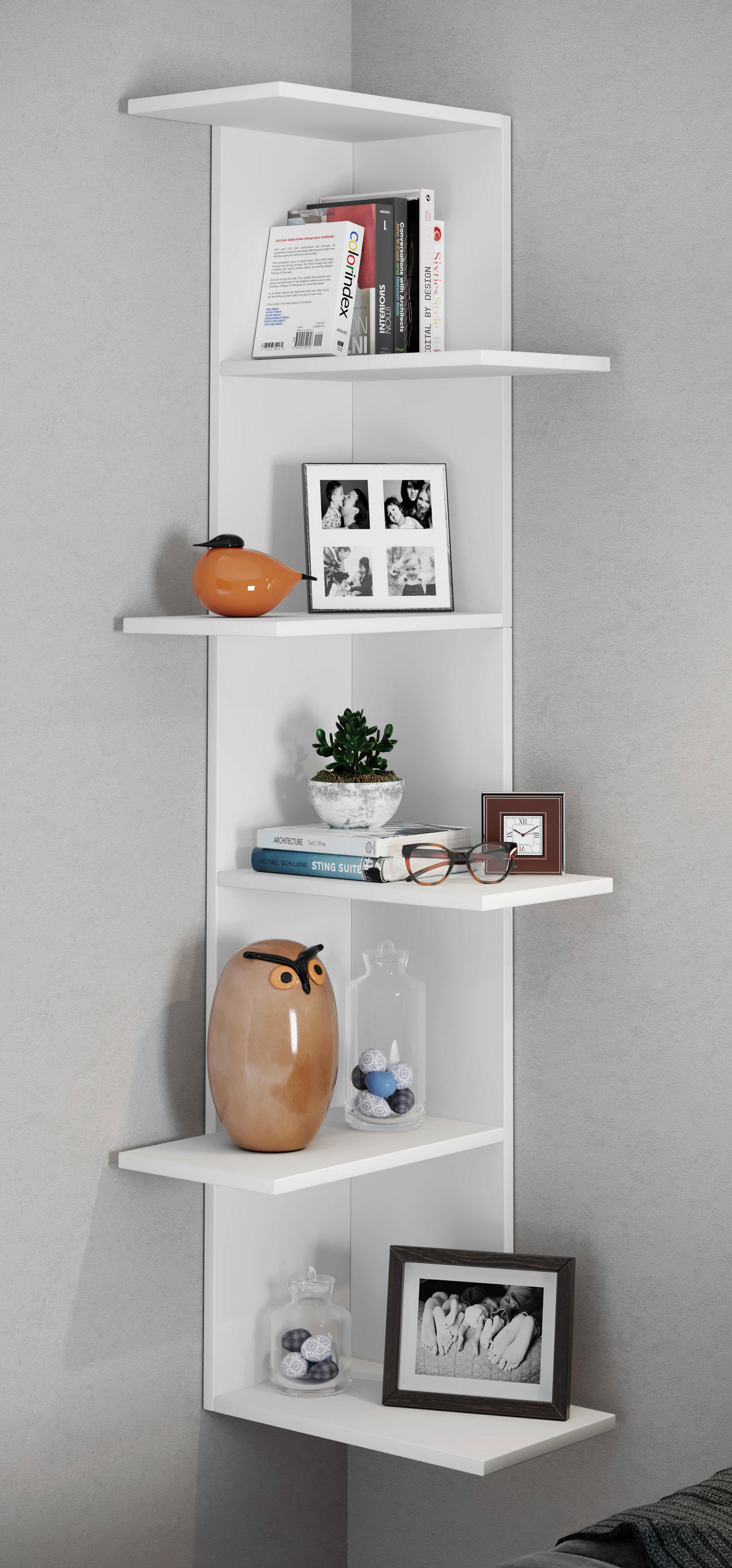 ECKREGAL in 37/140/37 cm Weiss  - Weiss, Lifestyle, Holzwerkstoff (37/140/37cm) - MID.YOU