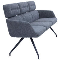 SITZBANK 200/91/70 cm Webstoff Dunkelgrau, Schwarz  - Dunkelgrau/Schwarz, Design, Textil/Metall (200/91/70cm) - Dieter Knoll