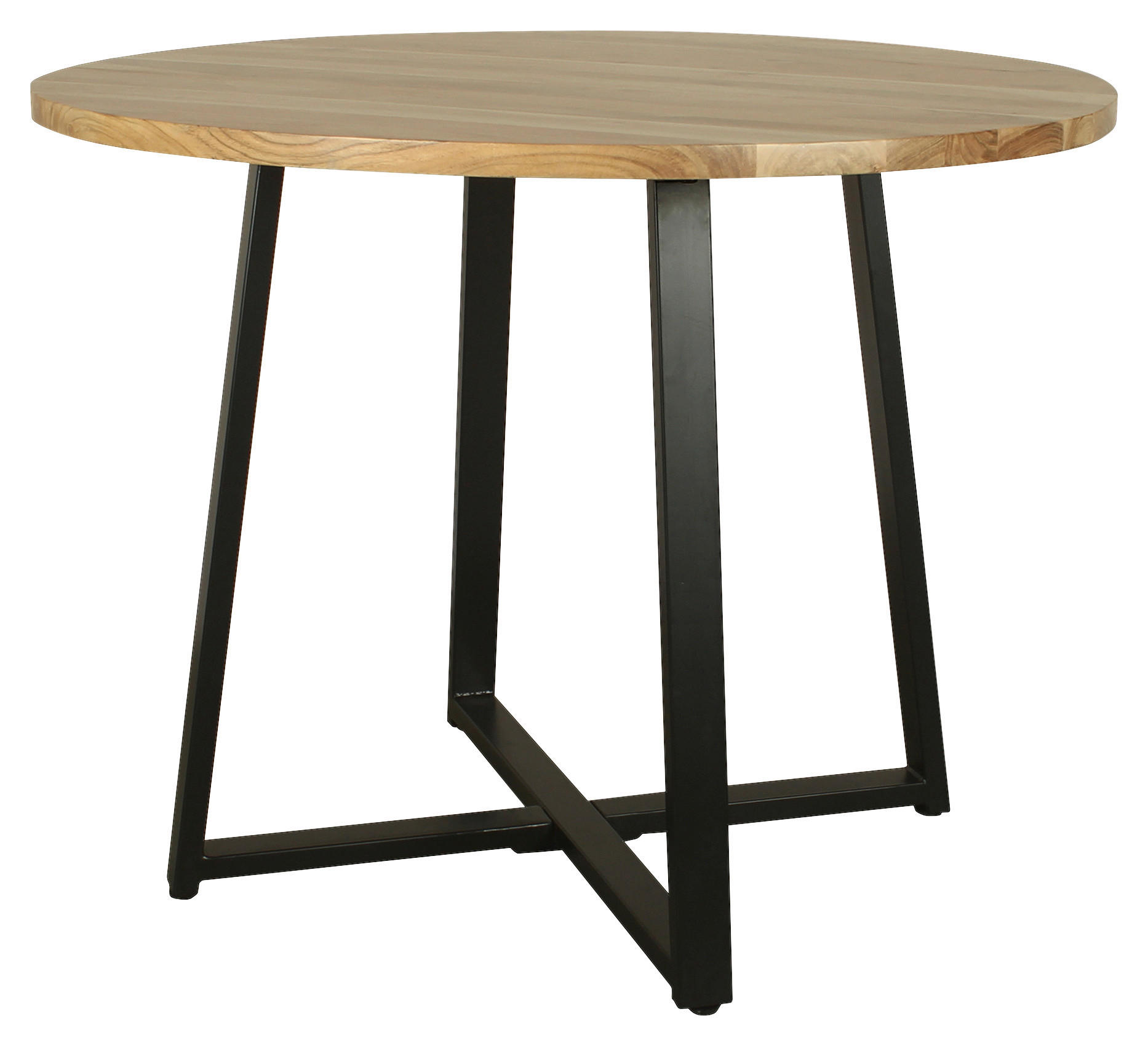 ESSTISCH in Holz, Metall 100/100/77 cm  - Schwarz/Akaziefarben, MODERN, Holz/Metall (100/100/77cm) - MID.YOU