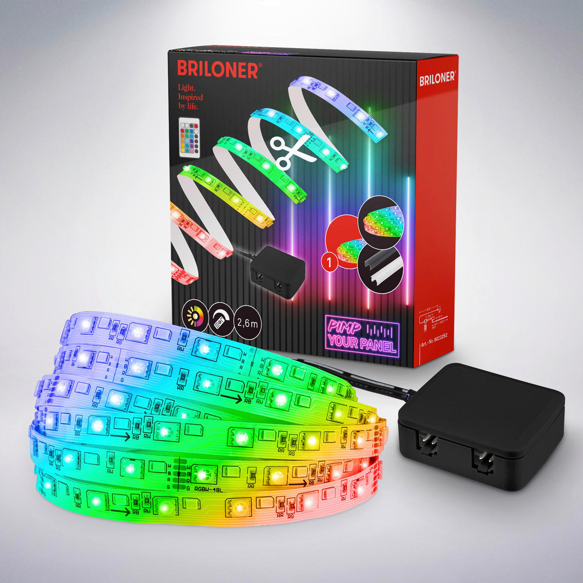 LED-STRIP 260 cm  Pimp Your Panel Starterset  - Weiß, Basics, Kunststoff (260cm) - Briloner