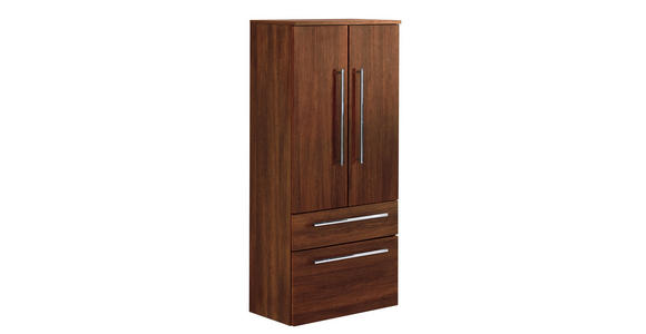 MIDISCHRANK 60/129,6/30 cm - Chromfarben/Braun, Design, Glas/Holzwerkstoff (60/129,6/30cm) - Dieter Knoll