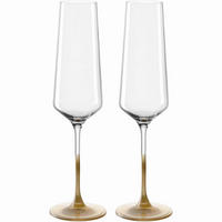 SEKTGLAS 280 ml 2-teilig  - Klar/Goldfarben, LIFESTYLE, Glas (15,3/27/7,8cm) - Leonardo