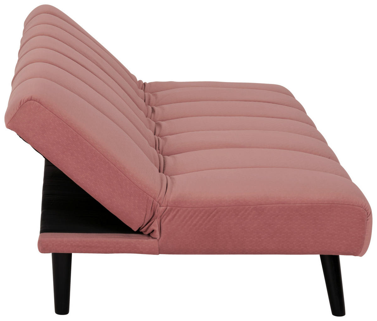 JUGEND- UND KINDERSOFA Flanell Altrosa  - Schwarz/Altrosa, MODERN, Holz/Textil (180/81/93cm) - P & B