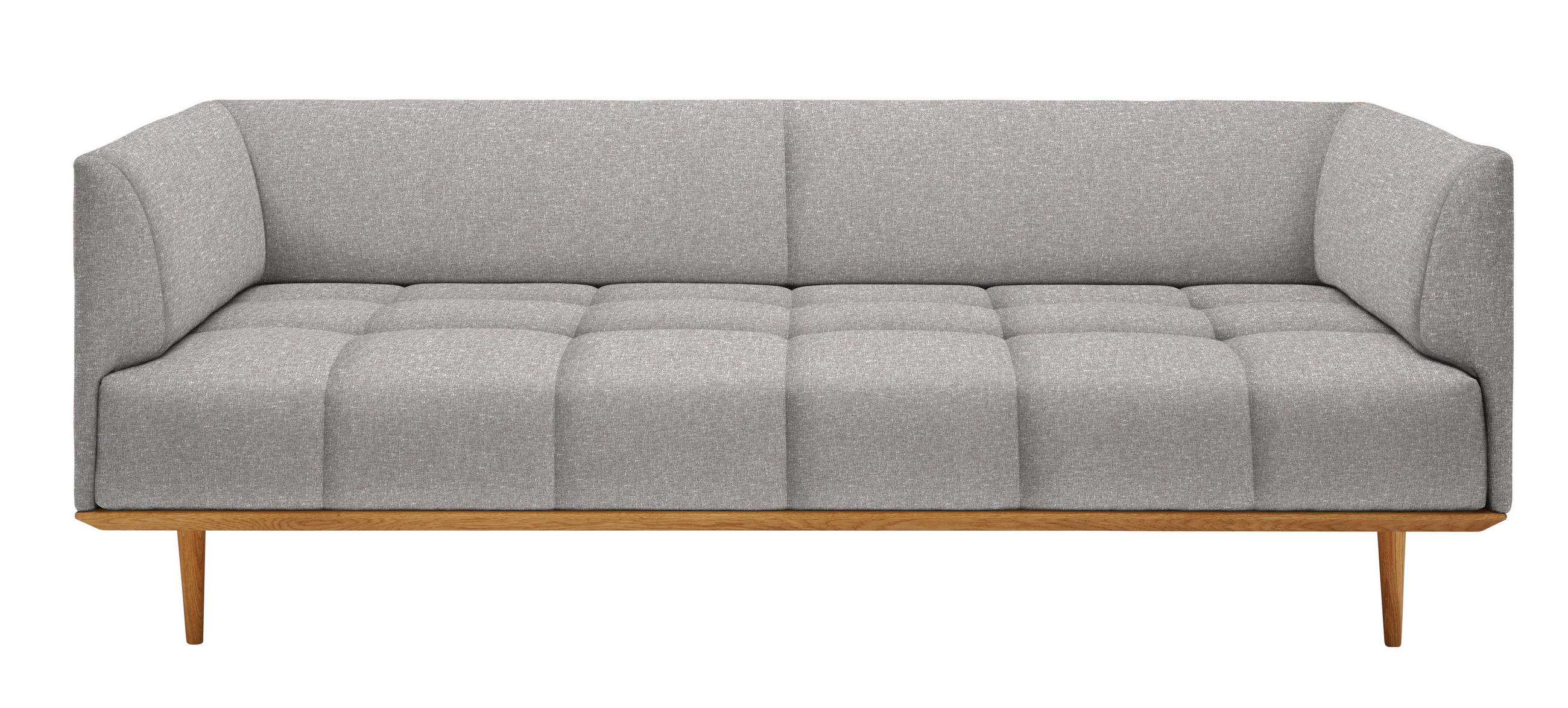 BIGSOFA Flachgewebe Grau  - Grau, MODERN, Holz/Textil (220/77/120cm) - Joka