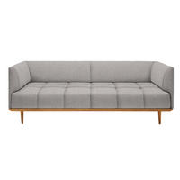 BIGSOFA Flachgewebe Grau  - Grau, MODERN, Holz/Textil (220/77/120cm) - Joka