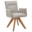 ARMLEHNSTUHL in Holz, Textil Ecru  - Wildeiche/Ecru, Design, Holz/Textil (59/87/62cm) - Johann Jakob