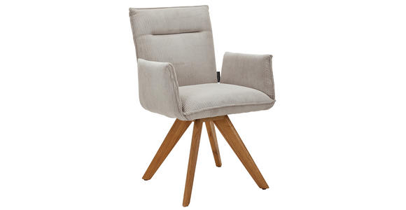 ARMLEHNSTUHL in Holz, Textil Ecru - Wildeiche/Ecru, Design, Holz/Textil (59/87/62cm) - Johann Jakob