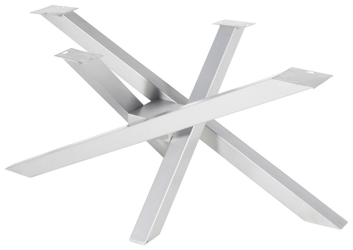 TISCHGESTELL Silberfarben  - Silberfarben, MODERN, Metall (160/70/72cm) - Boxxx
