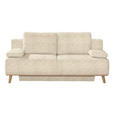 BOXSPRINGSOFA Carla Beige  inkl. Rückenkissen, Armlehnenkissen, Schlaffunktion, Rücken echt  - Beige, Design, Holz/Textil (203/97/107cm) - Dieter Knoll