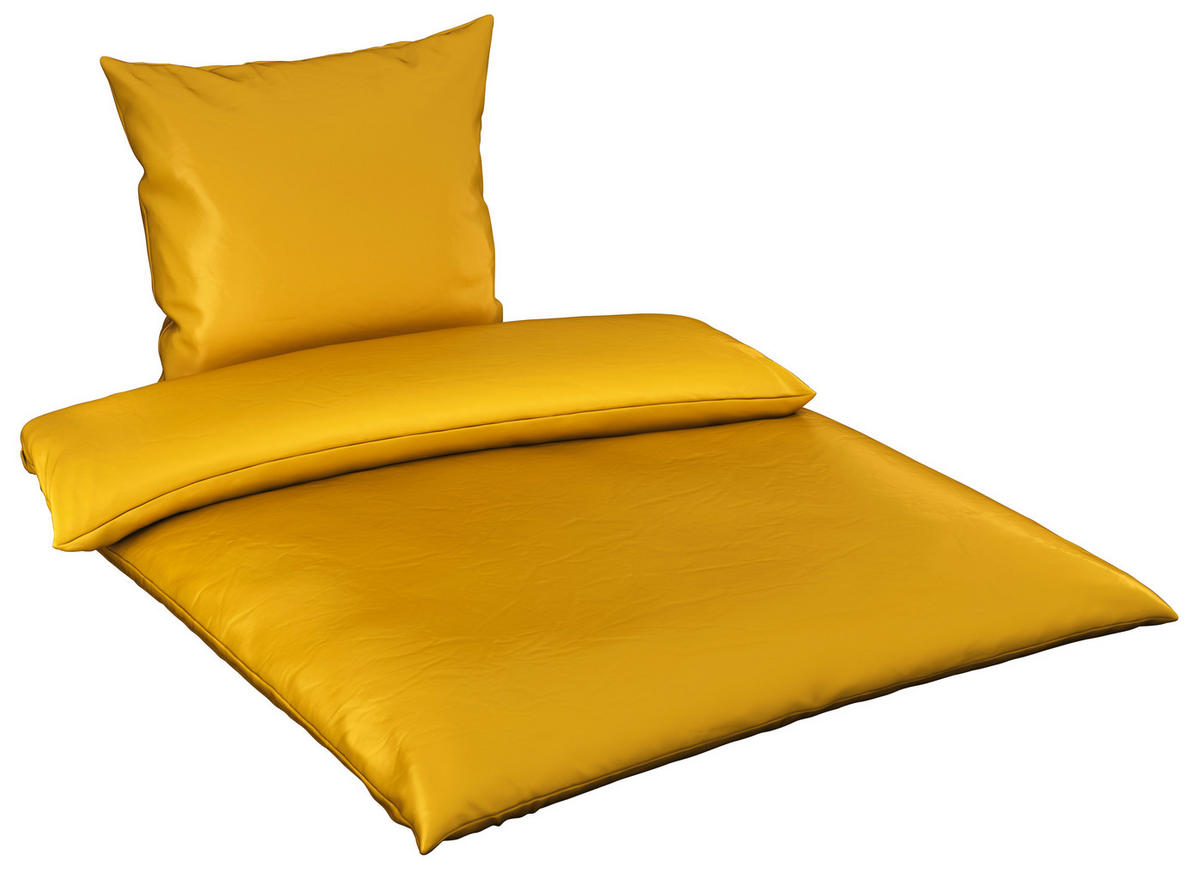 BETTWÄSCHE Segesta Satin 155/220 cm  - Goldfarben, MODERN, Textil (155/220cm) - Novel