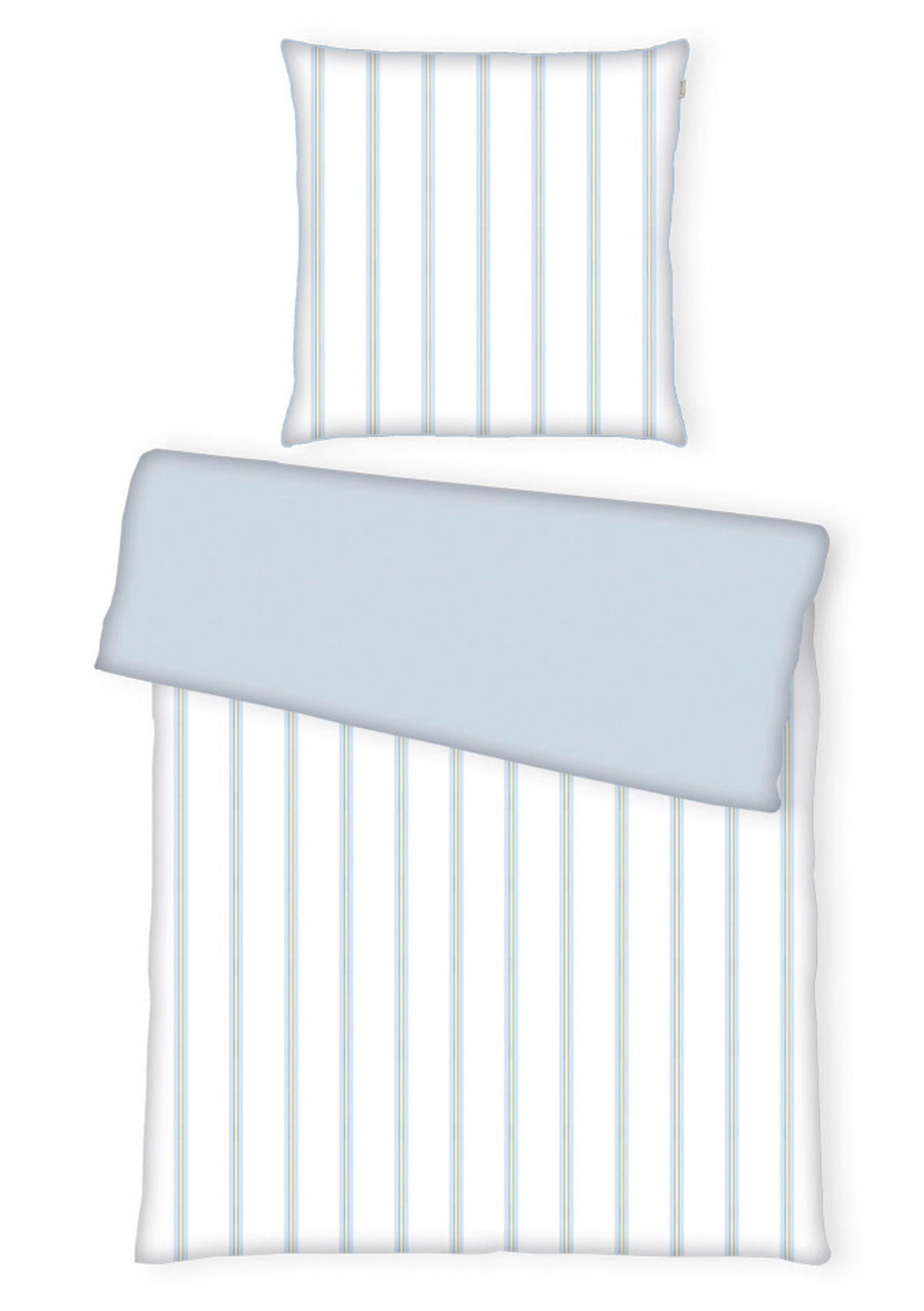 WENDEBETTWÄSCHE Satin 155/220 cm  - Gelb/Hellblau, Basics, Textil (155/220cm) - Tom Tailor