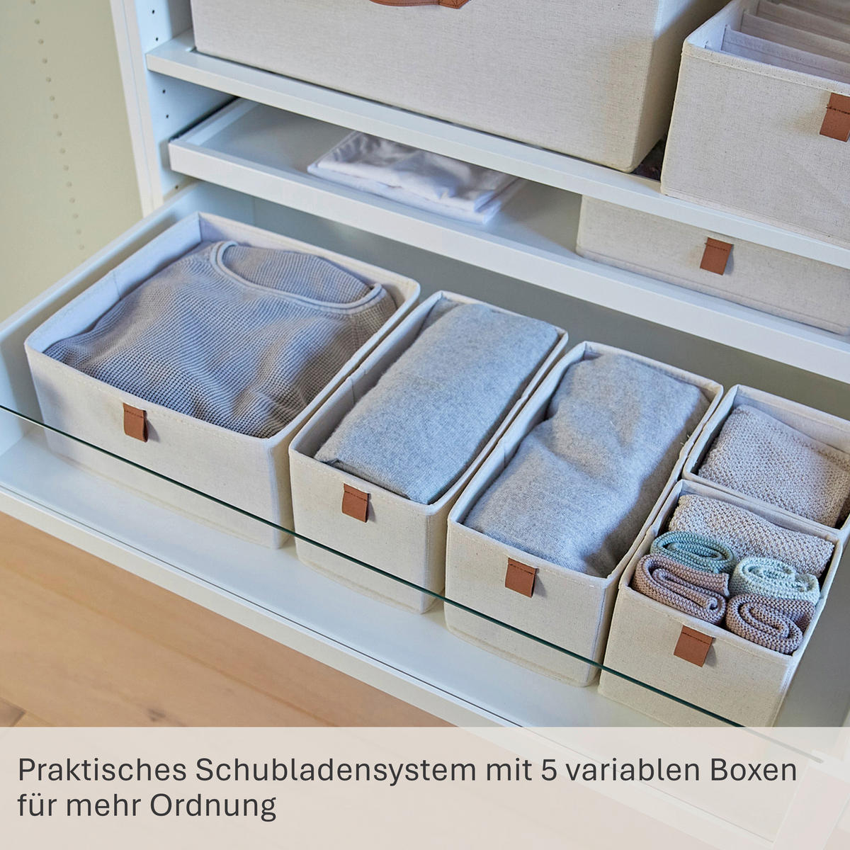 AUFBEWAHRUNGSBOXEN-SET Premium  - Beige, Basics, Karton/Textil - Store It