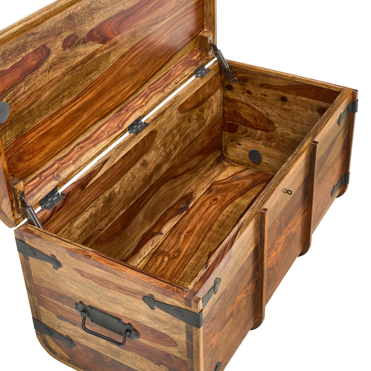 TRUHE Holz Sheesham Hartholz  - Sheeshamfarben, KONVENTIONELL, Holz (100/50/50cm) - Livetastic