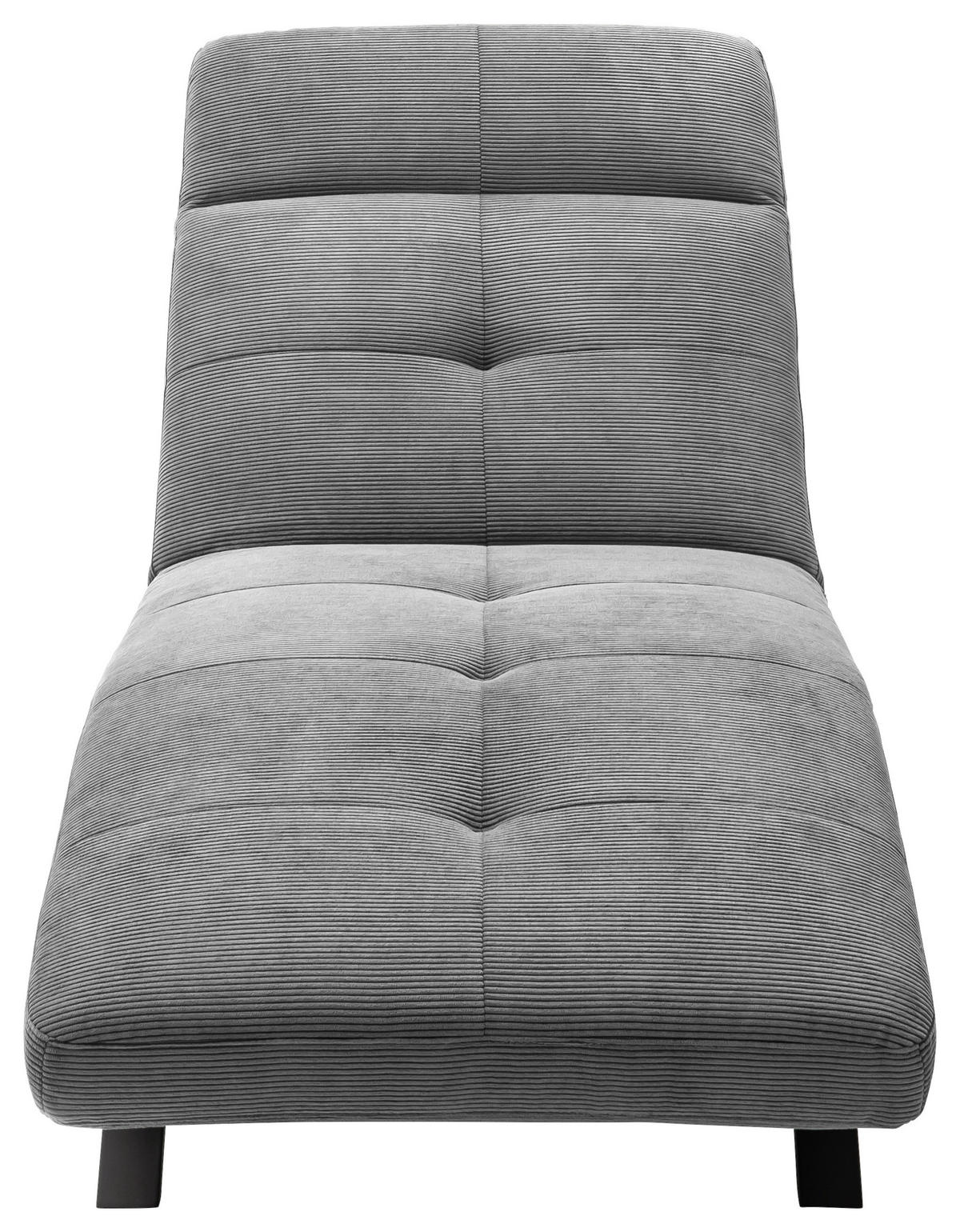 RELAXLIEGE in Cord Grau  - Schwarz/Grau, Design, Textil/Metall (80/54-113/158-198cm) - Pure Home Lifestyle