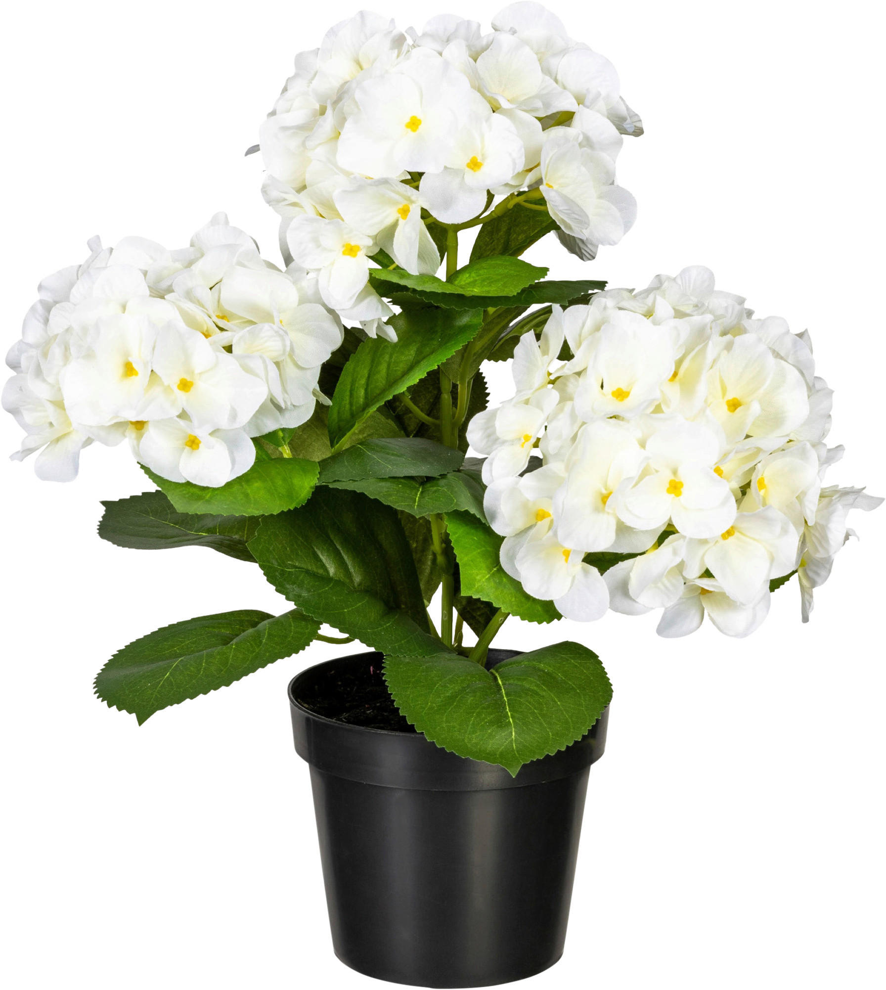 KUNSTPFLANZE Hortensie 32 cm  - Weiß/Grün, Design, Kunststoff (32cm) - P & B