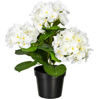 KUNSTPFLANZE Hortensie 32 cm  - Weiß/Grün, Design, Kunststoff (32cm) - P & B