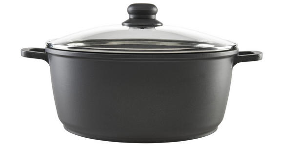 KOCHTOPF 6,2 L - Klar/Schwarz, Basics, Glas/Metall (28/12,5cm) - Homeware Profession.
