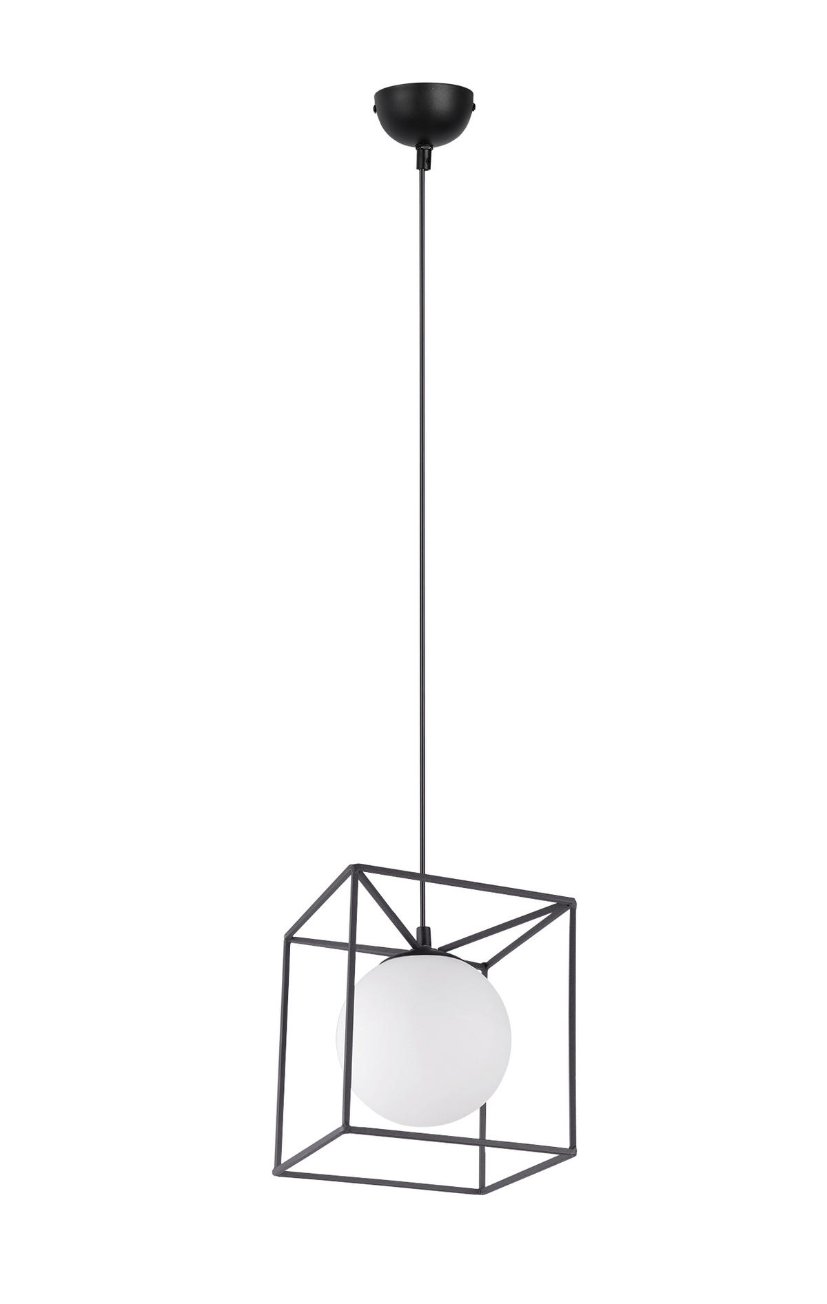 VISEČA SVETILKA  Gabbia 20/150/20 cm           E27 - bela, Trendi, kovina/steklo (20/150/20cm)
