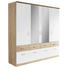 KLEIDERSCHRANK 4-türig Eichefarben, Weiß - Eichefarben/Silberfarben, Design, Holzwerkstoff/Kunststoff (181/199/56cm) - Carryhome KLEIDERSCHRANK 4-türig Eichefarben, Weiß - Eichefarben/Silberfarben, Design, Holzwerkstoff/Kunststoff (181/199/56cm) - Carryhome
