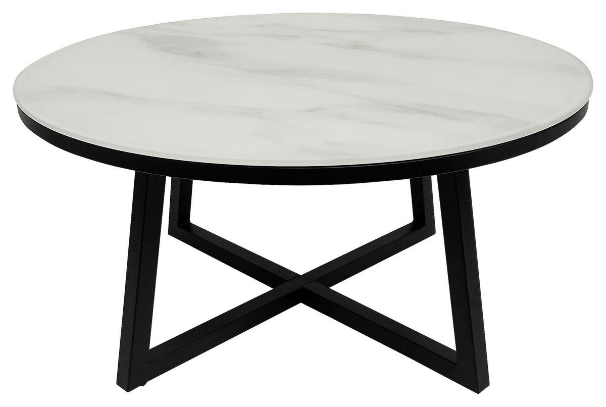 COUCHTISCH in Metall, Glas 80/80/40 cm  - Schwarz/Weiß, Design, Glas/Metall (80/80/40cm) - Xora