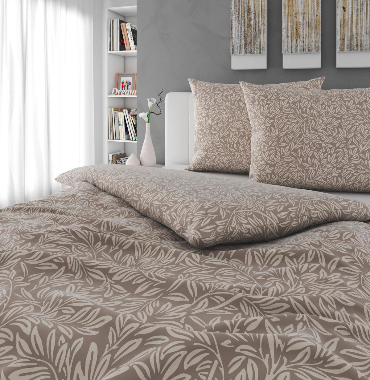 Lenjerie De Pat 200/220 cm  - bej, Design, textil (200/220cm) - Novel