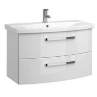 MOSDÓ ALSÓSZEKRÉNY 80/49,2/43 cm  - króm/magasfényű fehér, Basics, faalapú anyag (80/49,2/43cm) - Sadena