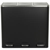 ABFALLSAMMLER 3 x 18  L  - Schwarz, MODERN, Kunststoff/Metall (61.0/56.0/31.5cm) - MID.YOU
