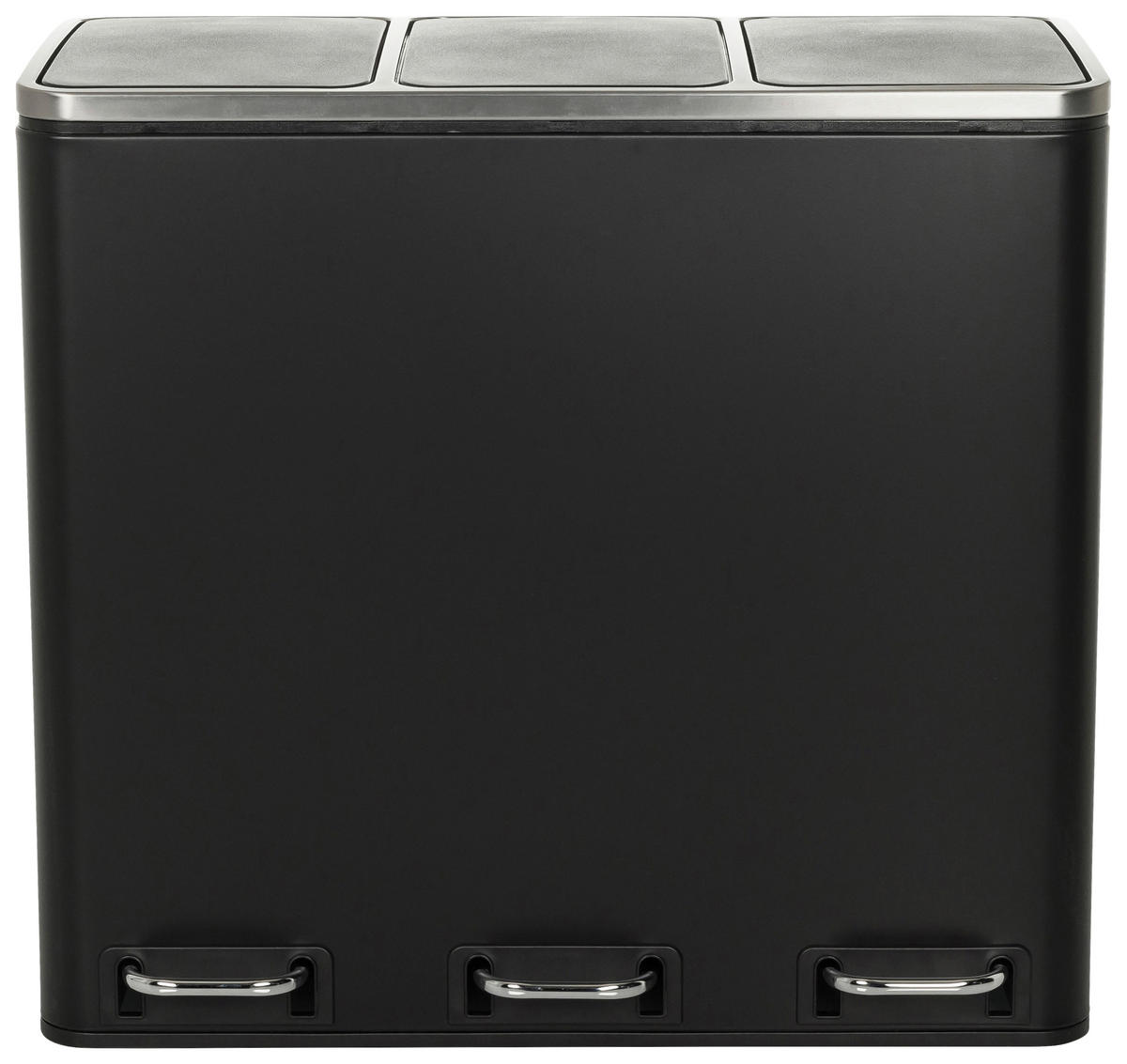 ABFALLSAMMLER 3 x 18  L  - Schwarz, MODERN, Kunststoff/Metall (61.0/56.0/31.5cm) - MID.YOU