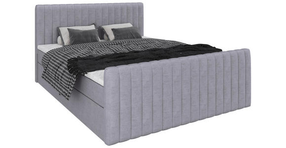 BOXBETT 160/200 cm  in Silberfarben  - Silberfarben/Schwarz, Basics, Kunststoff/Textil (160/200cm) - Carryhome
