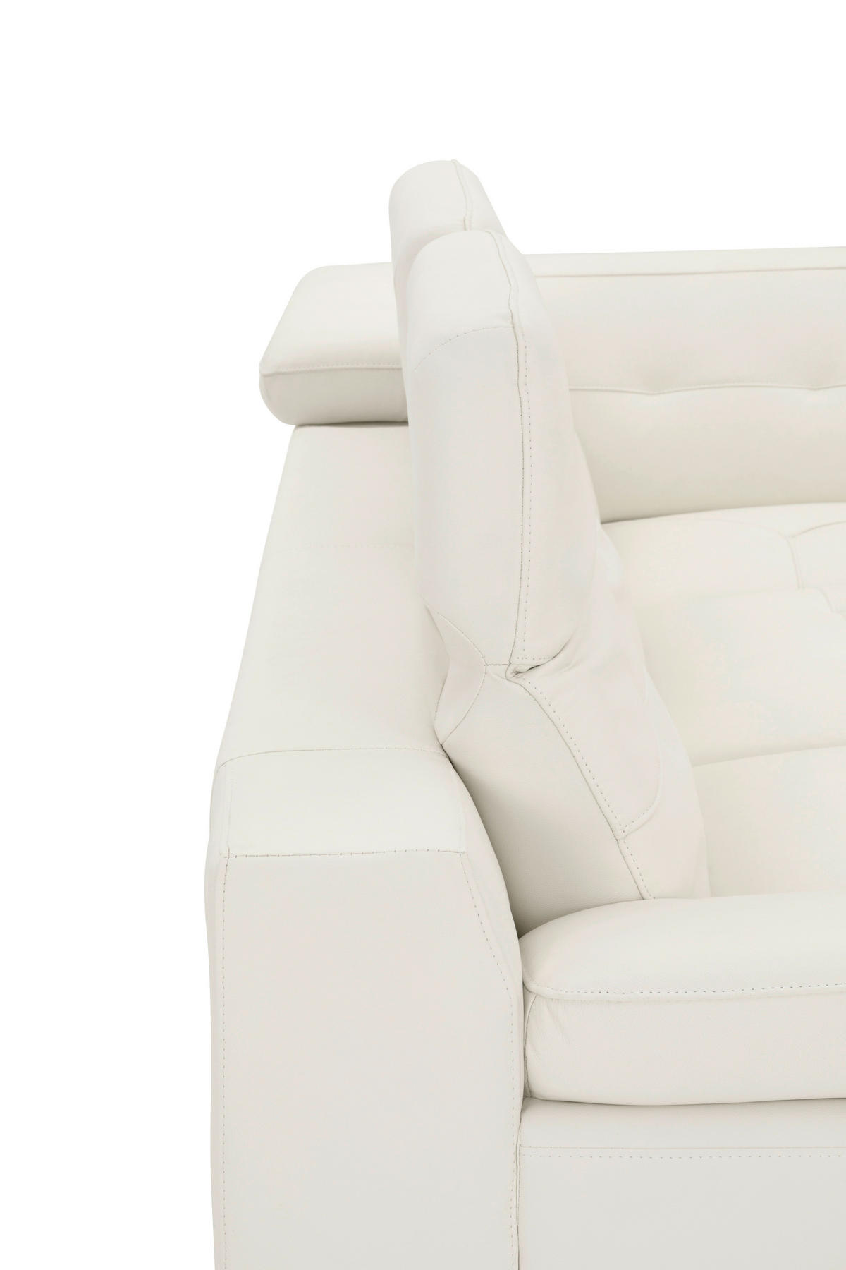 ECKSOFA Weiß Echtleder  - Schwarz/Weiß, MODERN, Leder/Metall (287/224cm) - MID.YOU