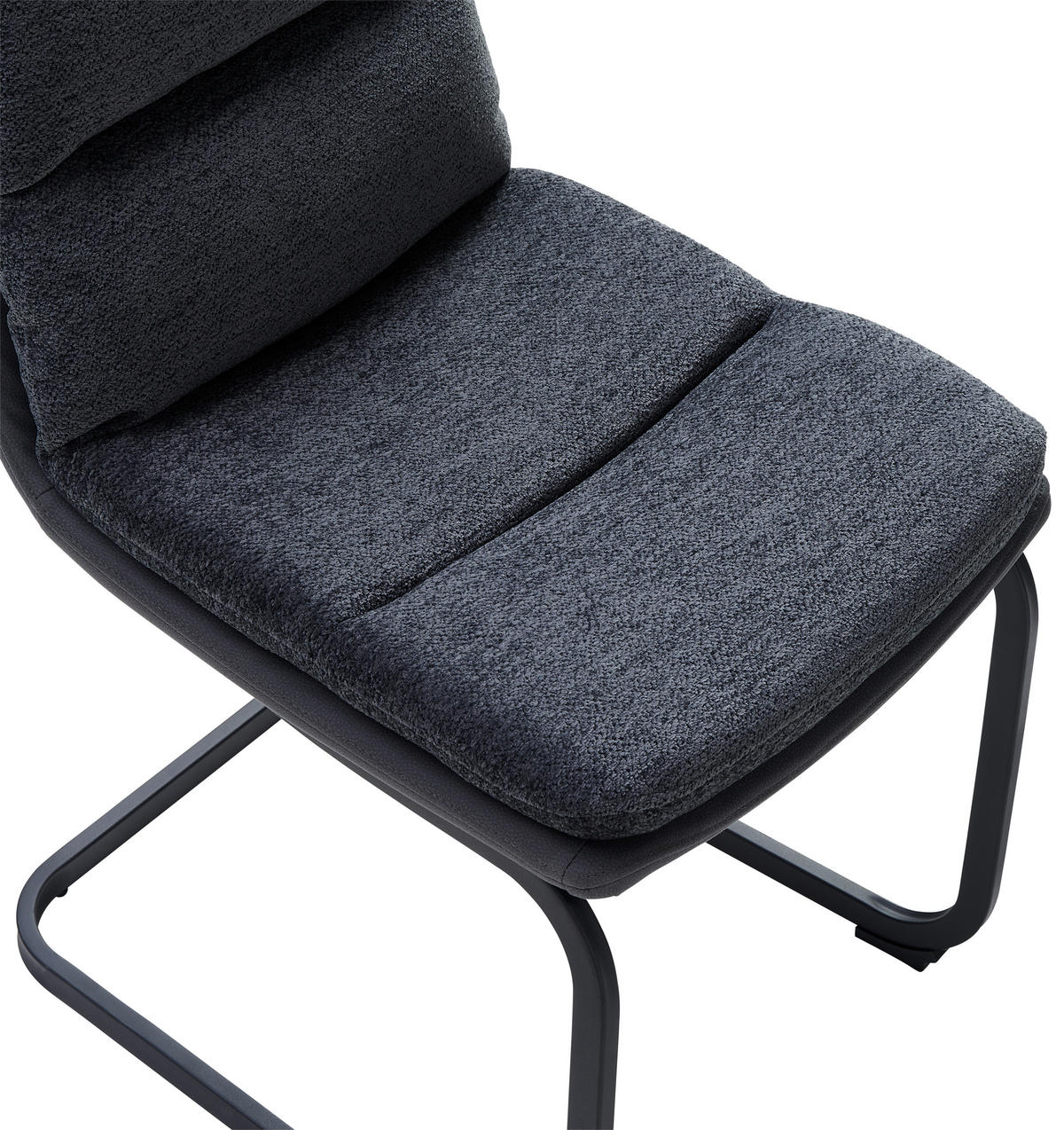 SCHWINGSTUHL  in Eisen Webstoff  - Anthrazit/Schwarz, MODERN, Textil/Metall (45/91.5/62cm) - Livetastic