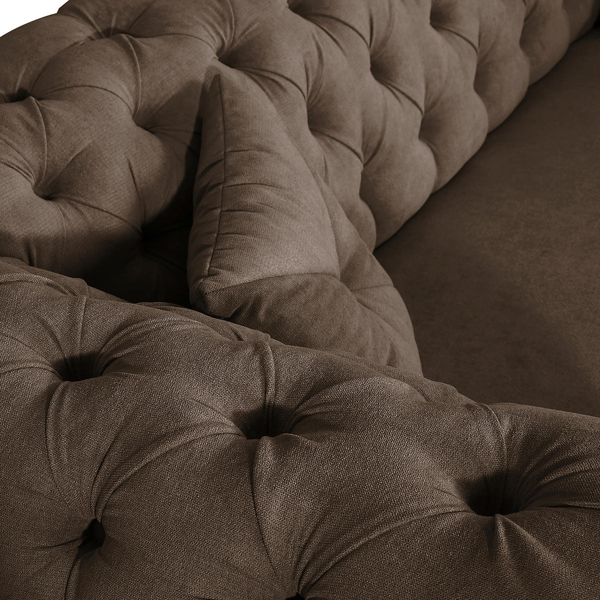 3-SITZER-SOFA Mikrofaser Graubraun  - Graubraun/Braun, Design, Holz/Textil (232/79/97cm) - Livetastic