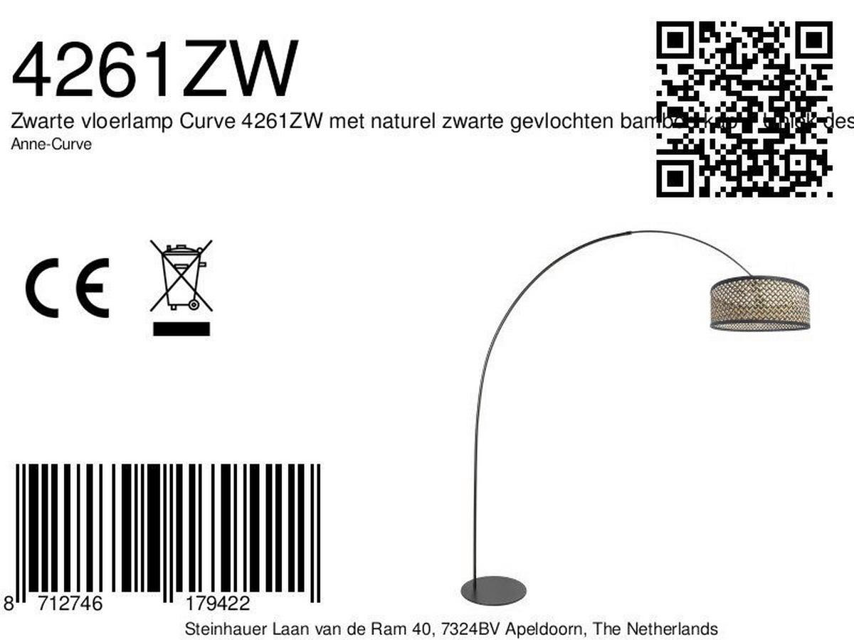 STEHLEUCHTE - Schwarz/Braun, Trend, Textil/Metall (50/240/230cm)