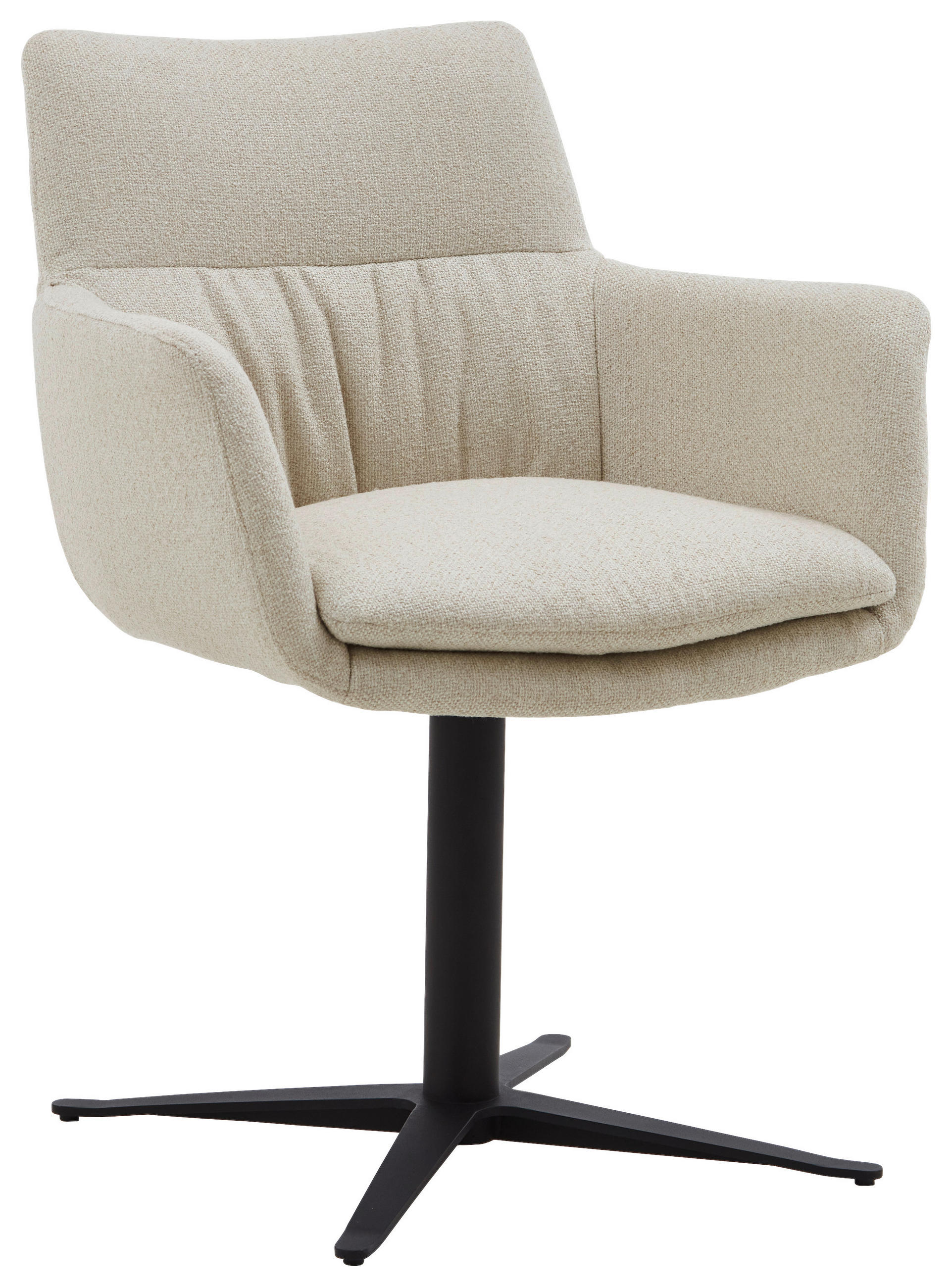 ARMLEHNSTUHL  in Eisen Webstoff  - Schwarz/Naturfarben, Design, Textil/Metall (64/84/66cm) - Valdera