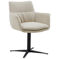 ARMLEHNSTUHL  in Eisen Webstoff  - Schwarz/Naturfarben, Design, Textil/Metall (64/84/66cm) - Valdera