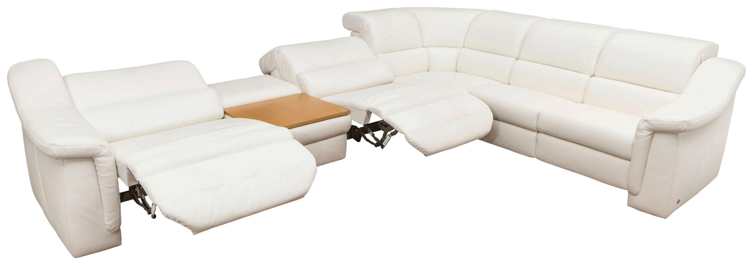 SAROKGARNITÚRA bőr fehér  - fehér, Basics, műanyag/bőr (355/80/264cm) - Himolla