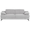 2-SITZER-SOFA  in Chenille Silberfarben  - Silberfarben/Schwarz, Design, Textil/Metall (205/80/104cm) - Livetastic