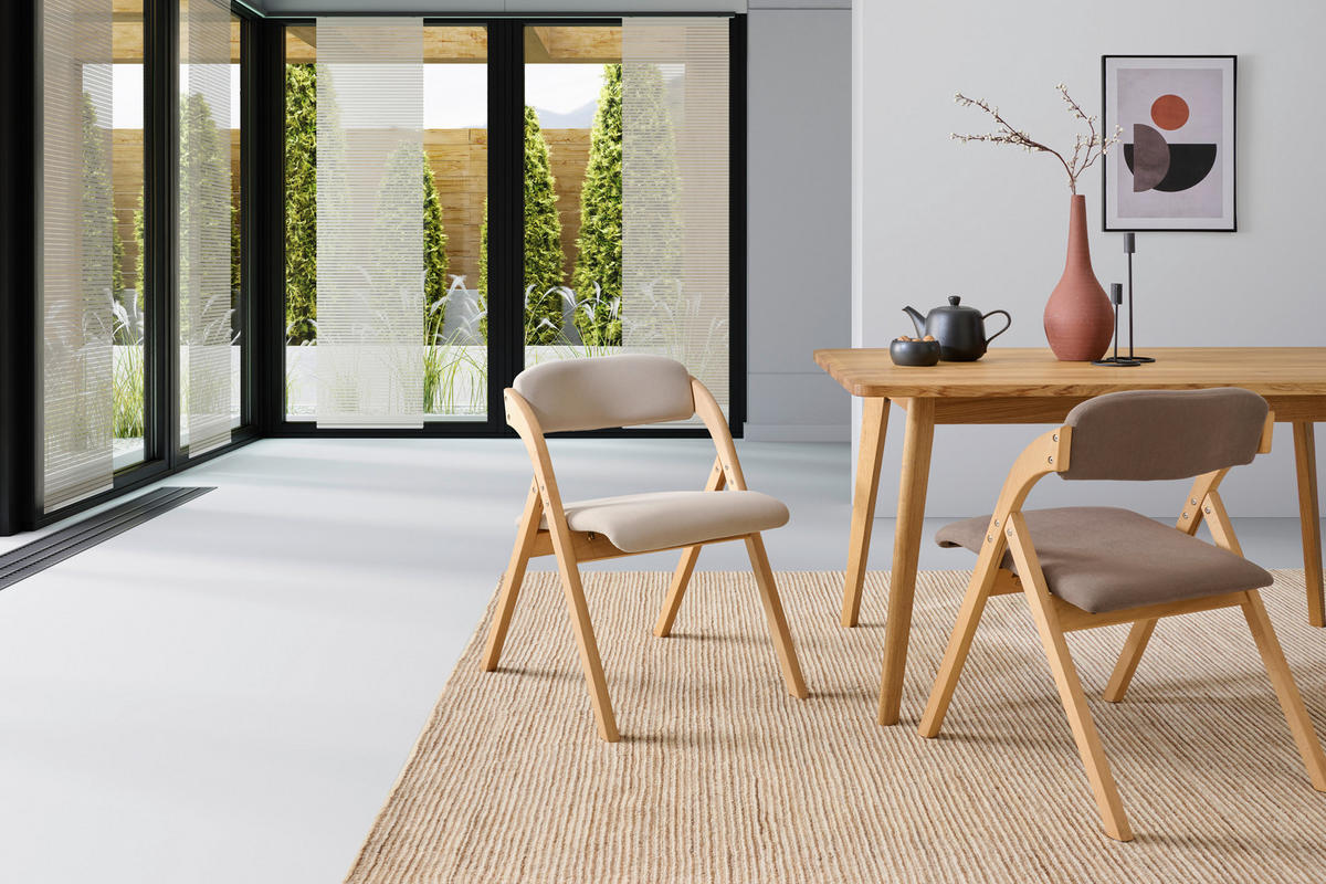 ARMLEHNSTUHL Samt  - Beige/Naturfarben, Modern, Holz/Textil (52/78/53cm) - MID.YOU