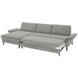 ECKSOFA  in Chenille, Flachgewebe Silberfarben  175/316 cm  - Silberfarben/Schwarz, Design, Textil/Metall (175/316cm) - Dieter Knoll